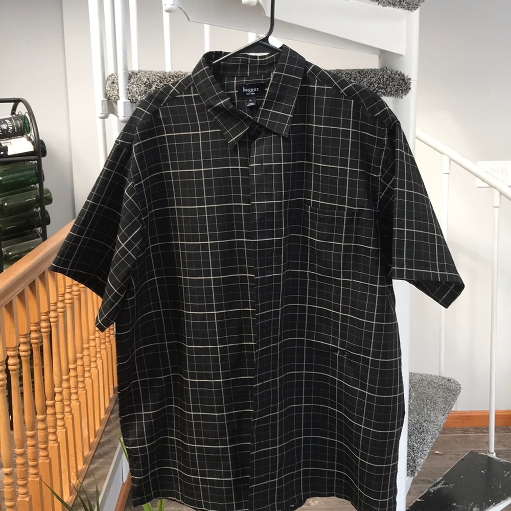 HAGGAR Short Sleeve Button Up XL